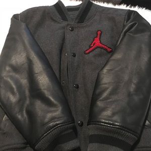 Boys Jordan Wool and Leatherette Jacket